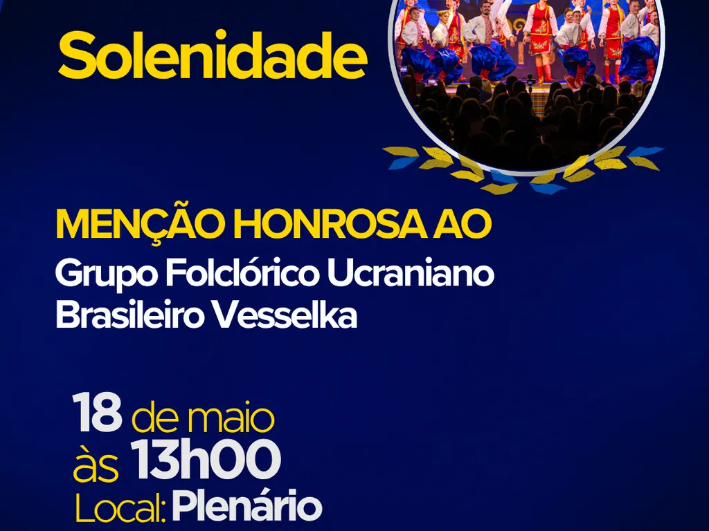Assembleia Legislativa entrega menções honrosas para grupos folclóricos de Prudentópolis na próxima segunda (18)