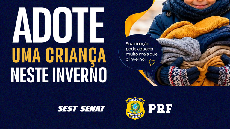 Com pontos de coleta em Guarapuava, PRF lança campanha de arrecadação de roupas de inverno para crianças no Paraná